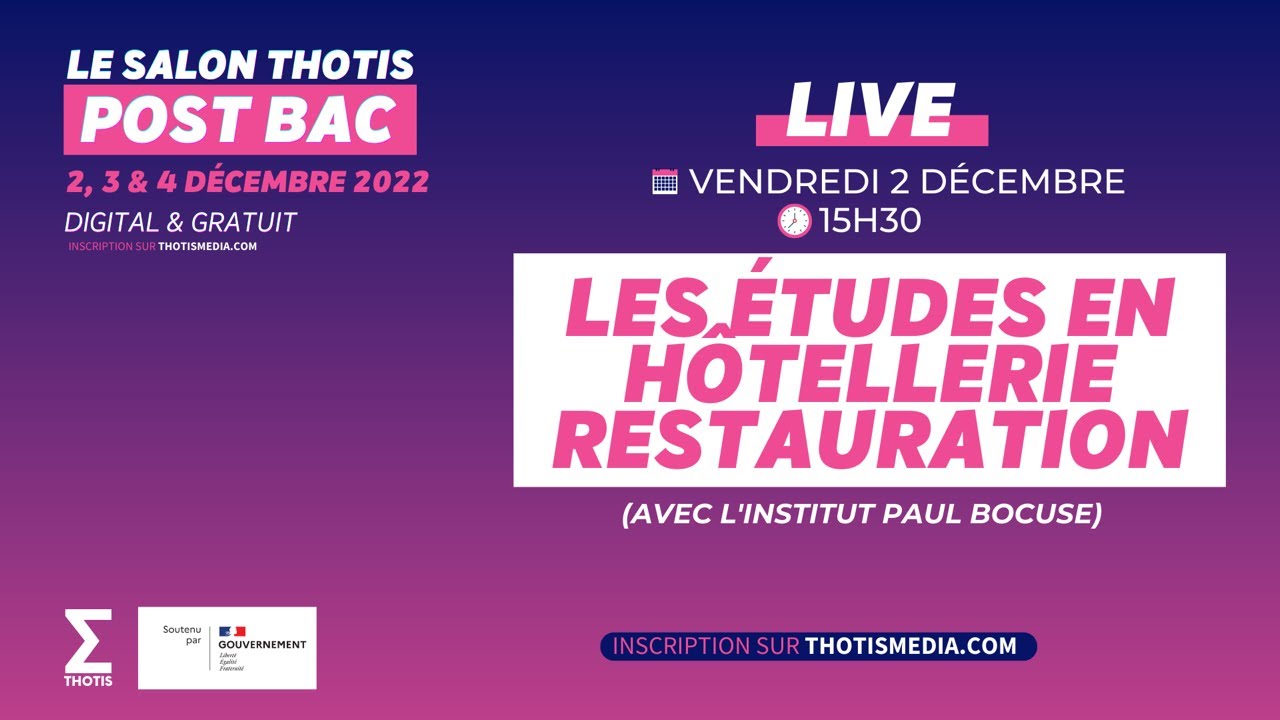 Les études en Hôtellerie et Restauration - Thotis
