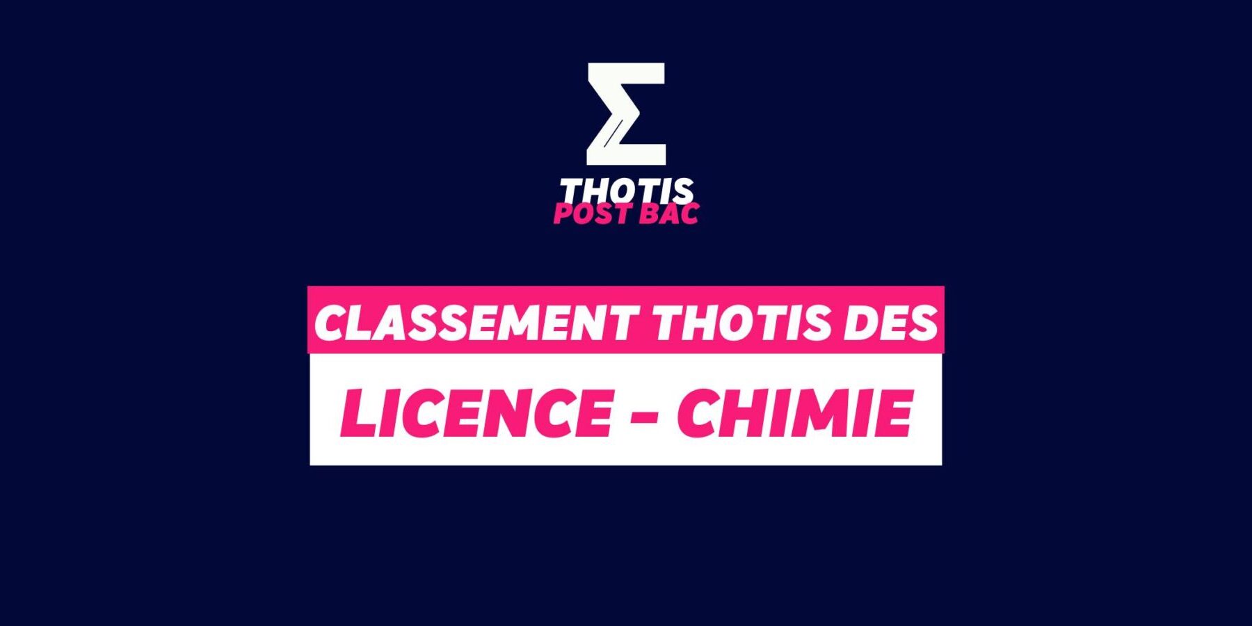 Classement Thotis - Licence Chimie