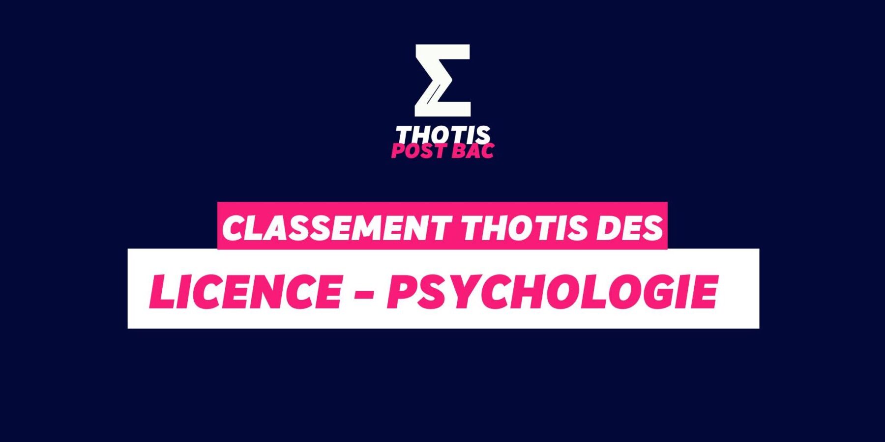 Classement Thotis – Licence Psychologie Classement Thotis - Licence Psychologie
