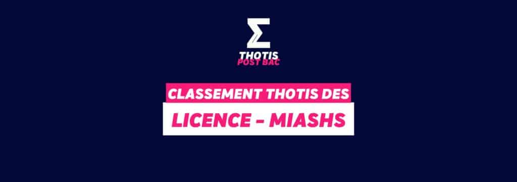 Classement Thotis - Licence MIASHS