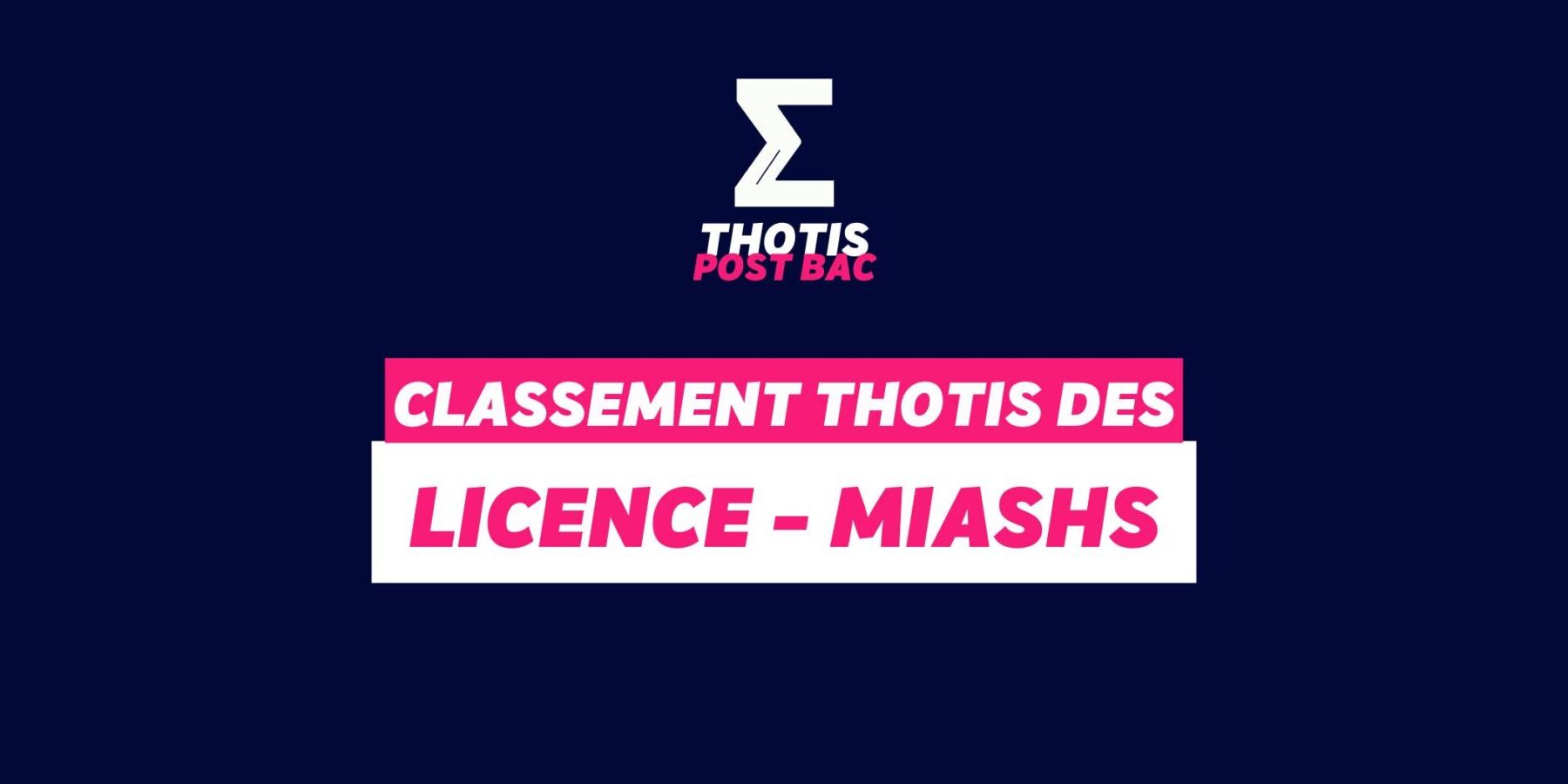 Classement Thotis – Licence MIASHS Classement Thotis - Licence MIASHS