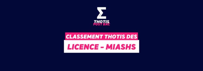 Classement Thotis - Licence MIASHS
