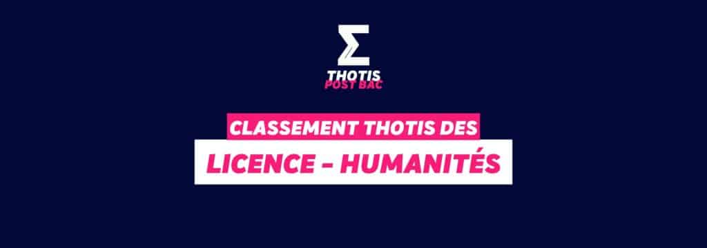 Classement Thotis - Licence Humanités