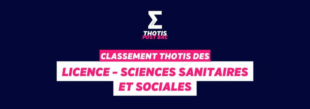 Classement Thotis - Licence Sciences sanitaires et sociales