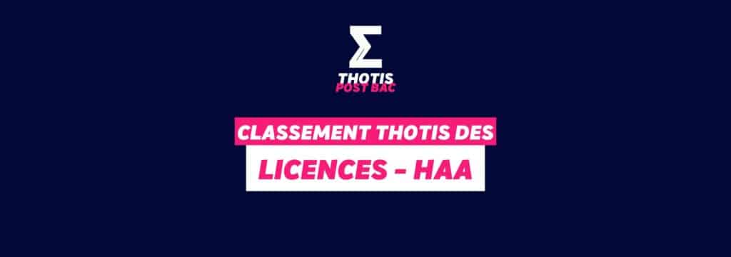 Classement Thotis - Licence Histoire de l'Art et Archéologie