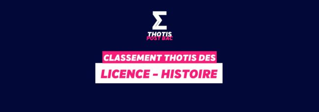 Classement Thotis - licence histoire