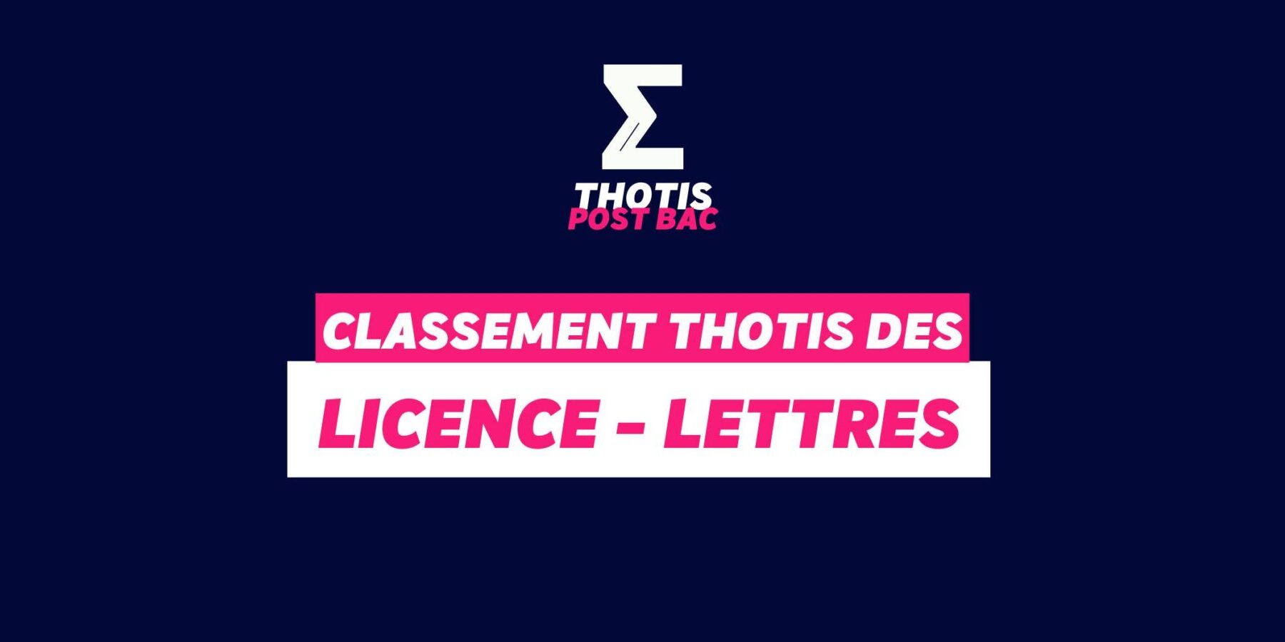 Classement Thotis - Licence Lettres