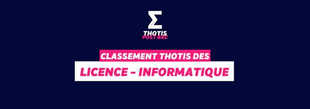 Classement Thotis - Licence informatique
