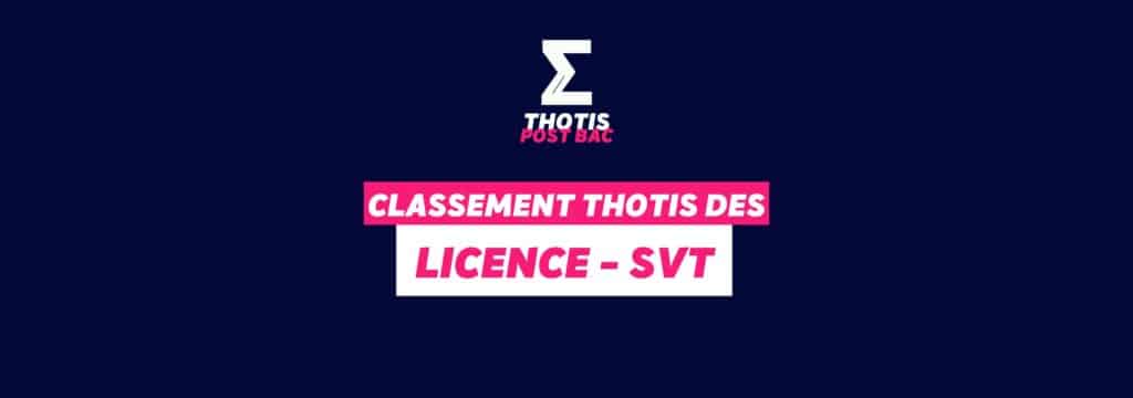 Classement Thotis - Licence SVT