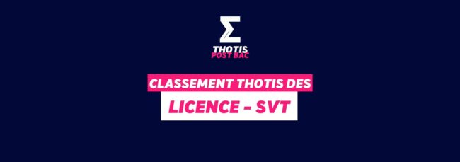 Classement Thotis - Licence SVT