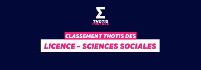 Classement Thotis - Licence Sciences sociales