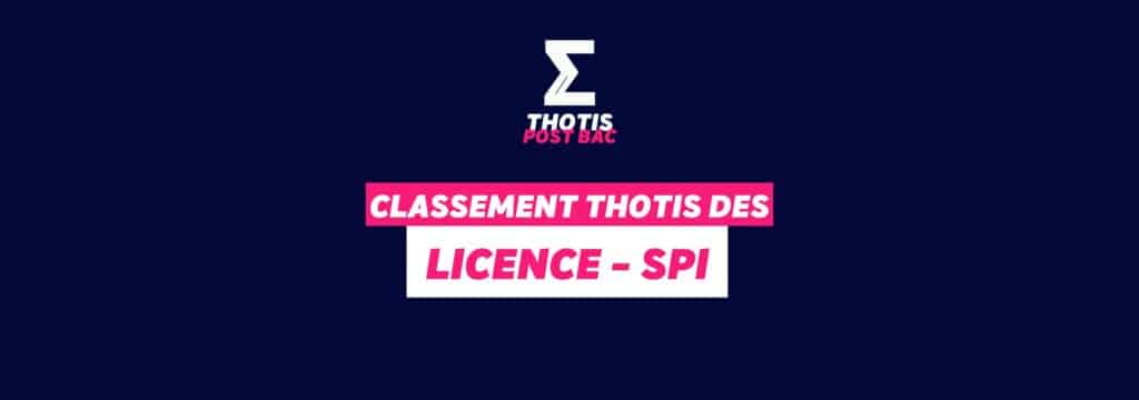 Classement Thotis - Licence Sciences pour l'Ingénieur