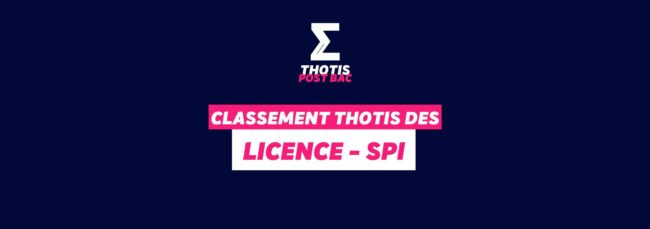 Classement Thotis - Licences SPI