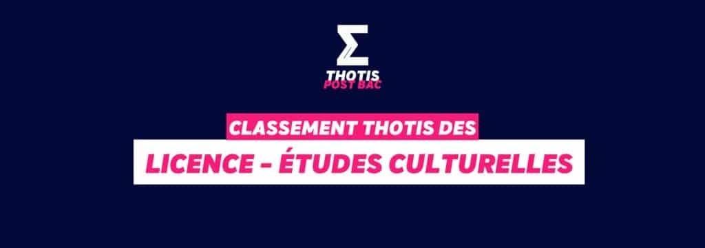 Classement Thotis - Licence Études culturelles