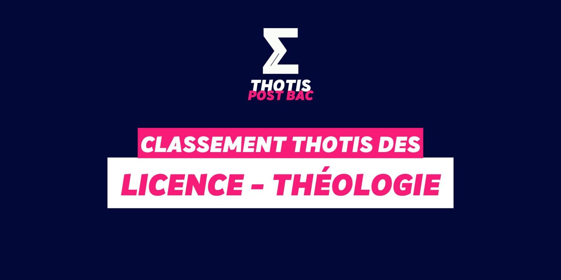 Classement Thotis - Licence Théologie