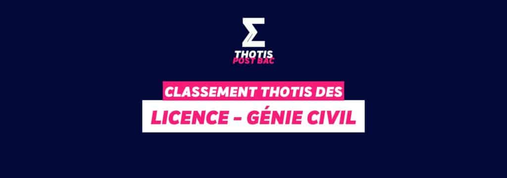 Classement Thotis - Licence Génie Civil