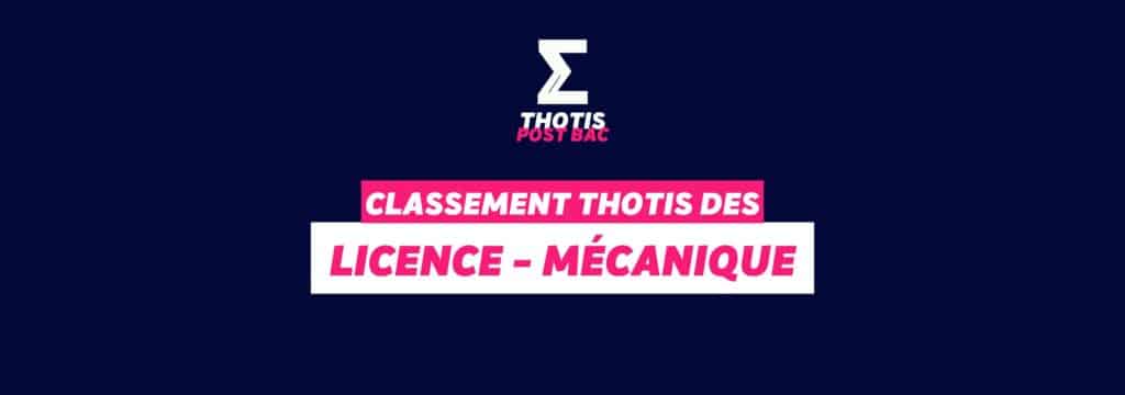 Classement Thotis - Licence Mécanique