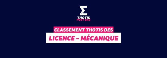 Classement Thotis - Licence Mécanique