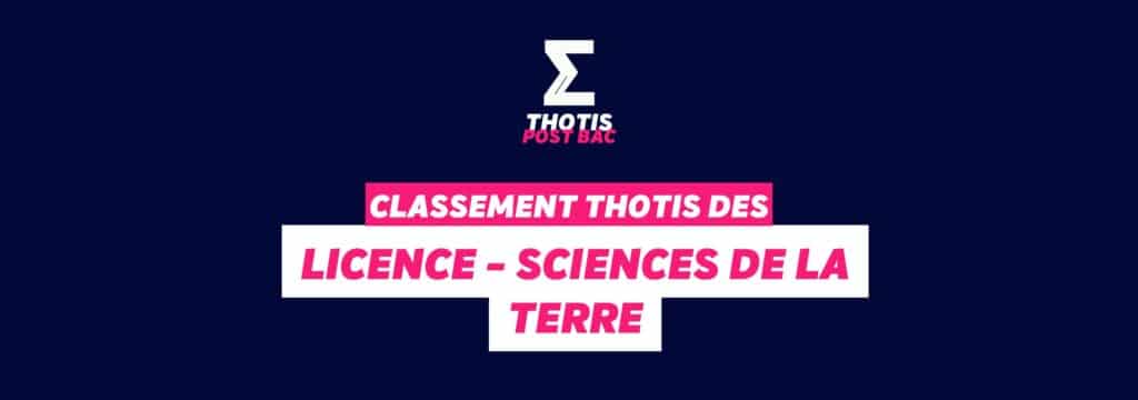 Classement Thotis - Licence Sciences de la Terre