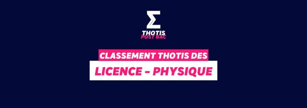 Classement Thotis - Licence Physique