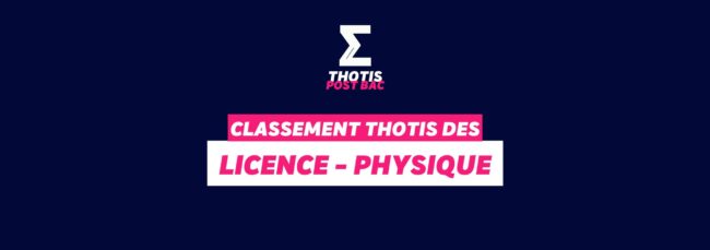 Classement Thotis - Licence Physique