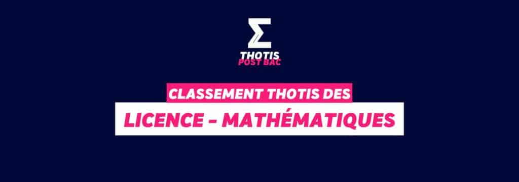 Classement Thotis - Licence Mathématiques