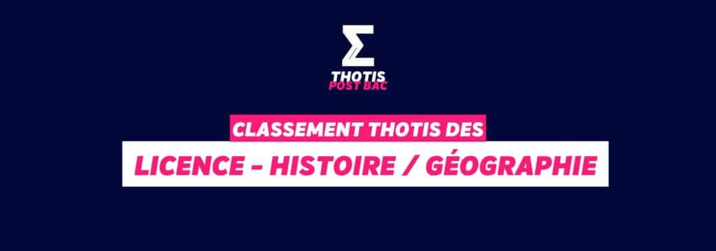 Classement Thotis - Licence Histoire/Géographie