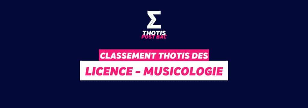 Classement Thotis - Licence Musicologie