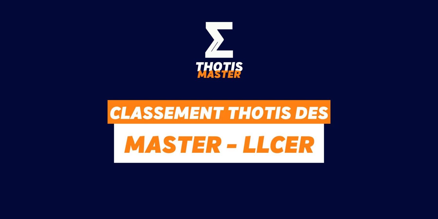 Classement Master LLCER