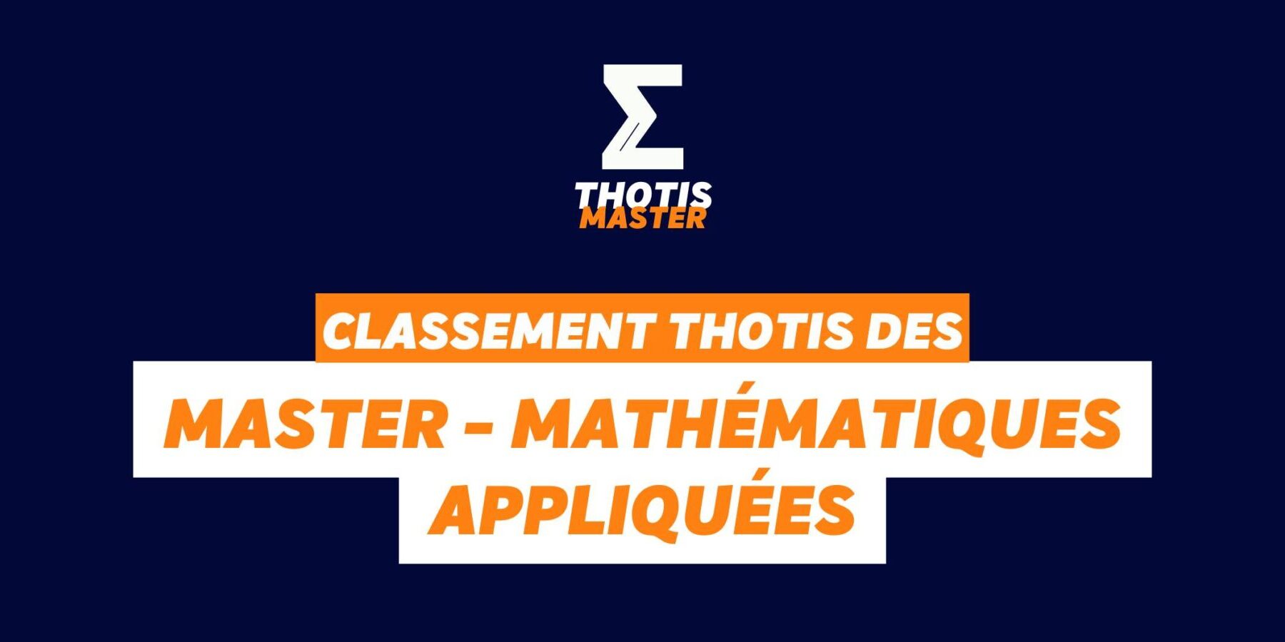Classement Master Mathématiques appliquées