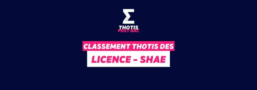 Classement Thotis - Licence Sciences de l’Homme, Anthropologie, Ethnologie