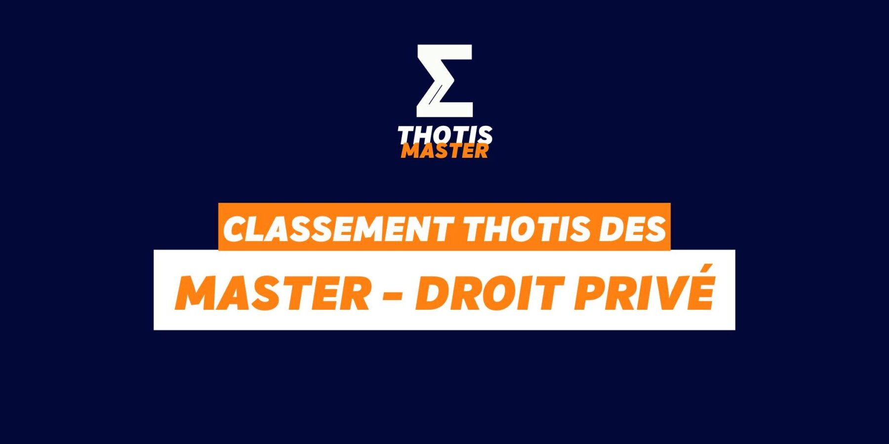 Classement Master Droit Privé