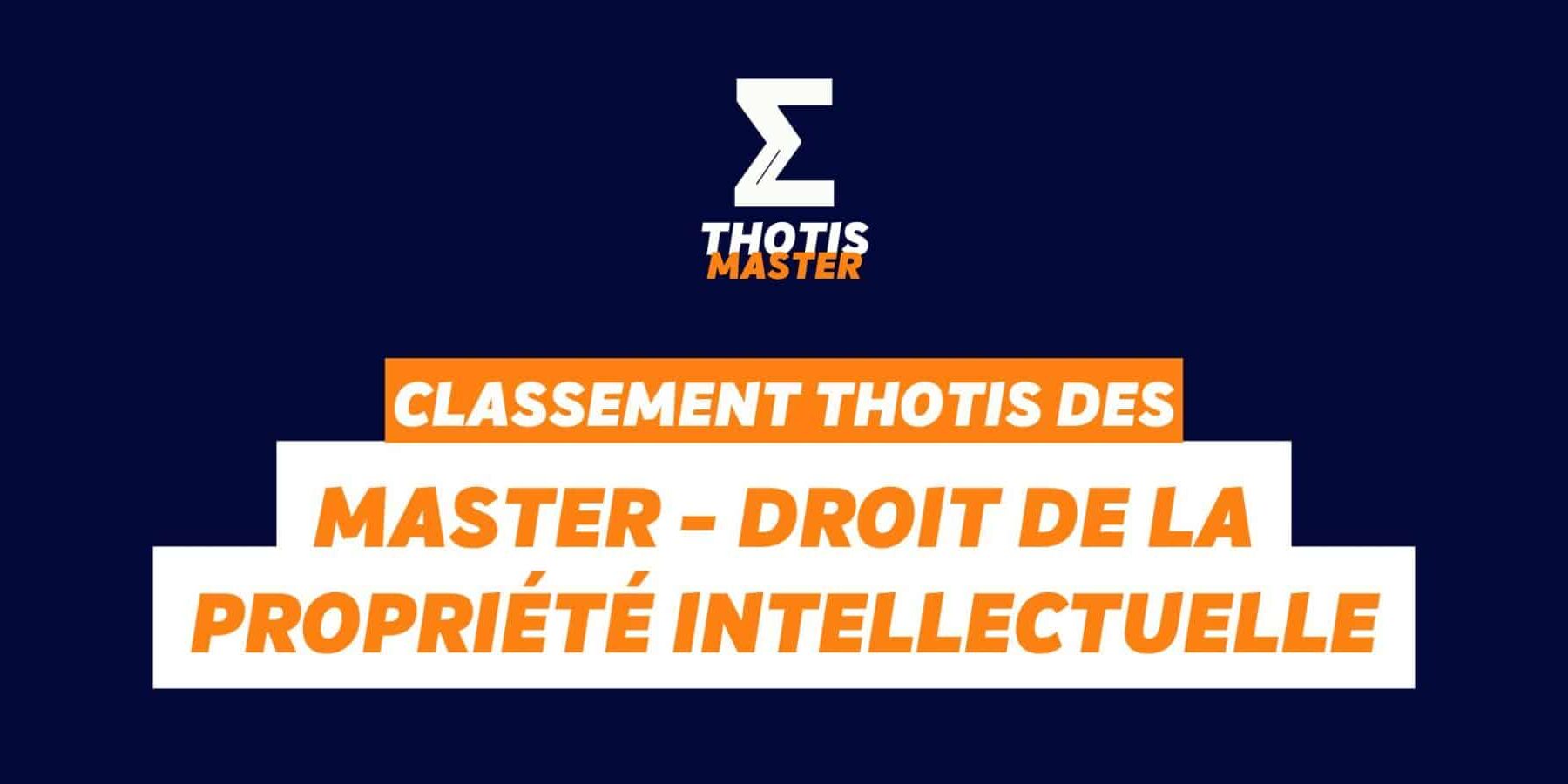 Classement Master Droit de la propriété intellectuelle