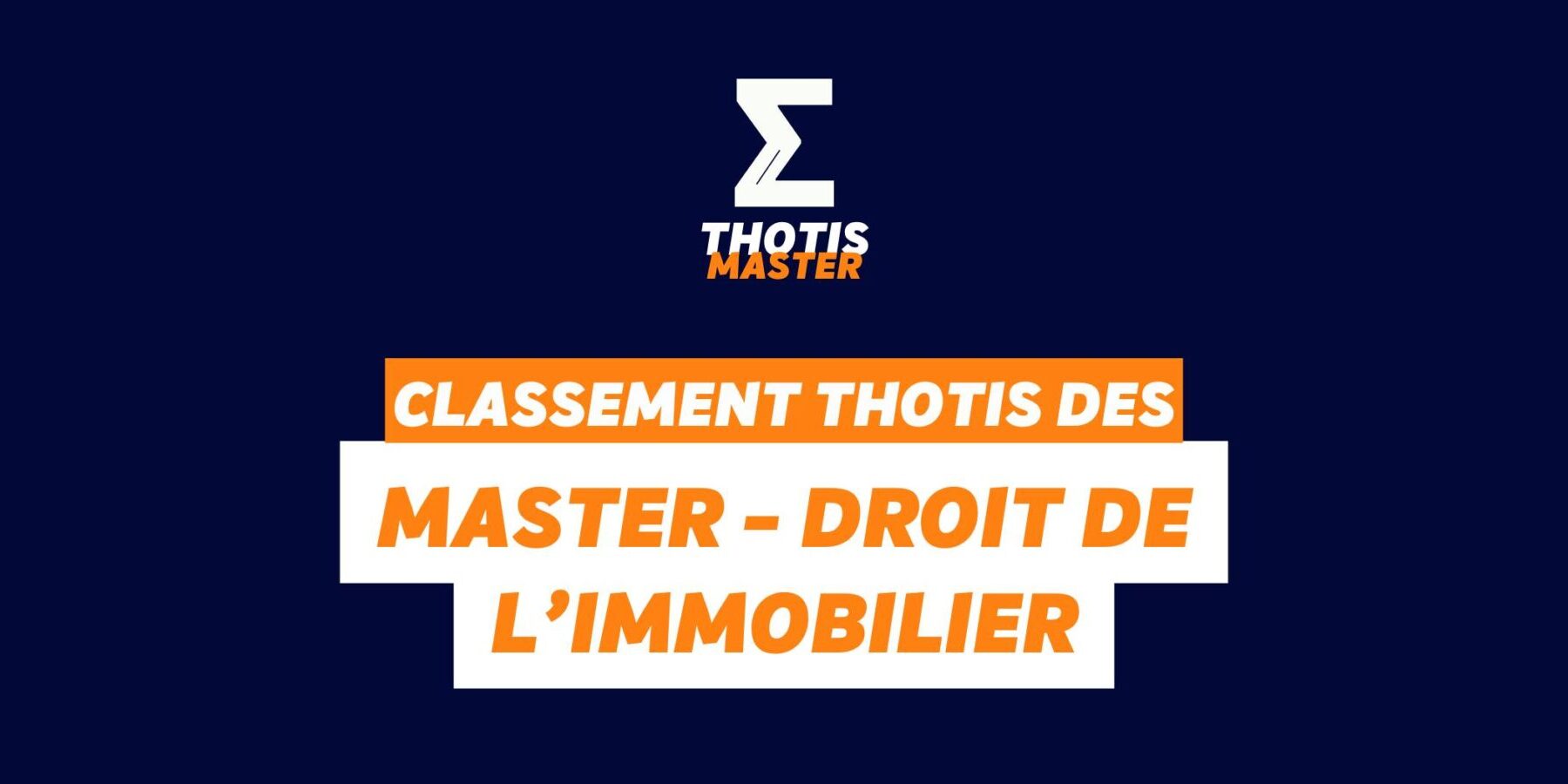 Classement Master – Droit de l’immobilier Classement Master Droit de l'immobilier
