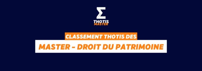 Classement Master Droit du Patrimoine