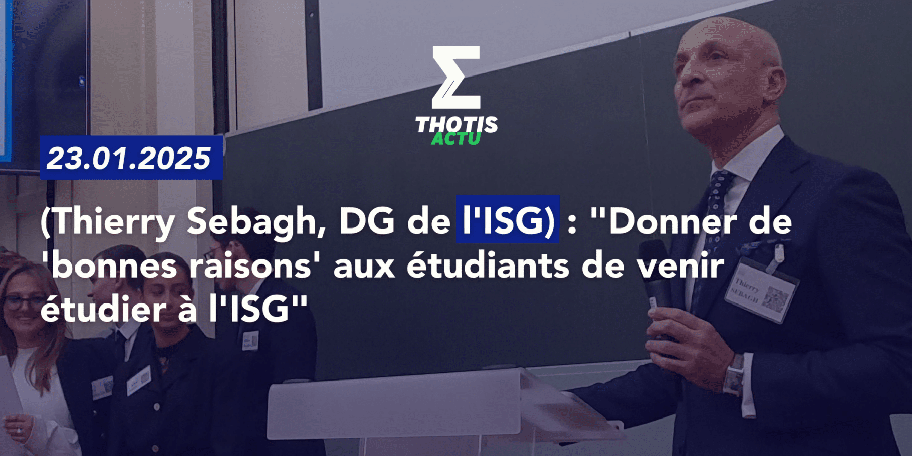 ISG – CONFÉRENCE THIERRY SEBAGH ISG CONFÉRENCE THIERRY SEBAGH