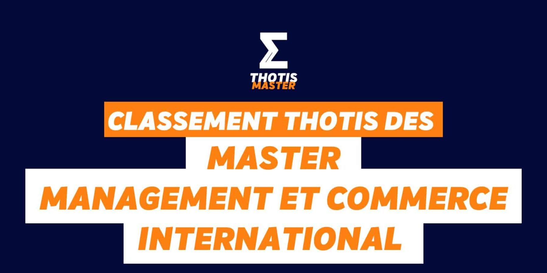 Master Management, commerce inter Classement
