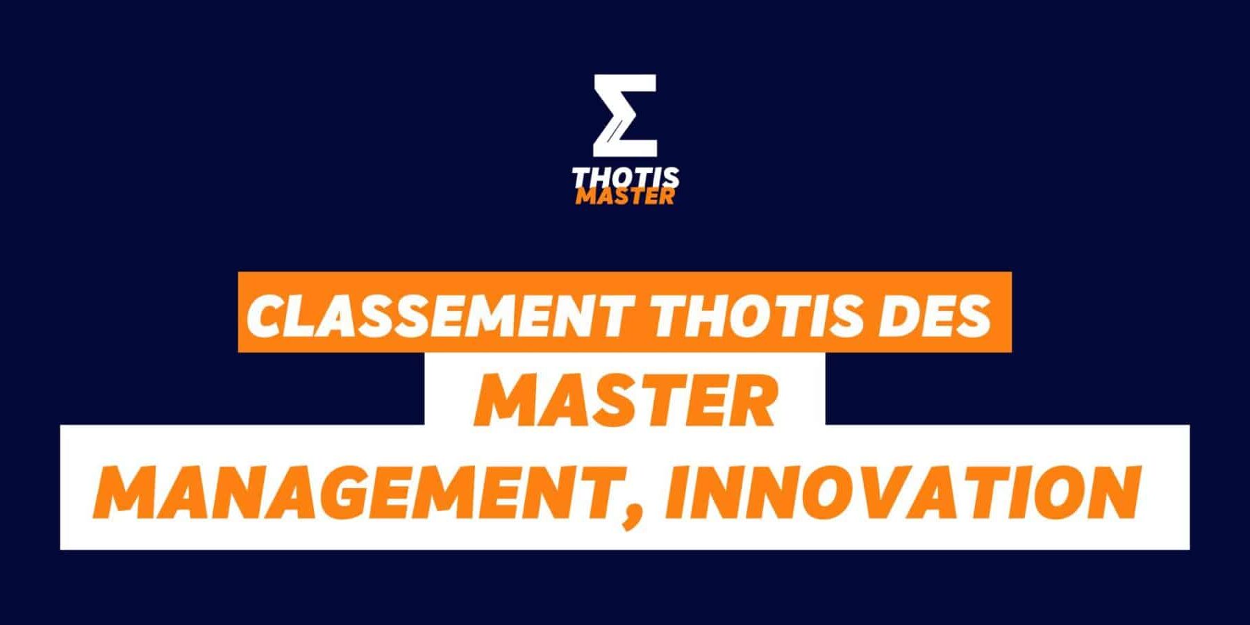 Master Management, innovation Classement Master Management, innovation Classement