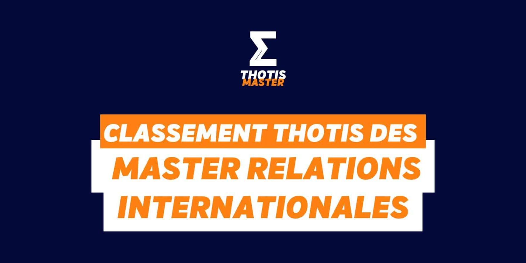 Master Relations inter Classement