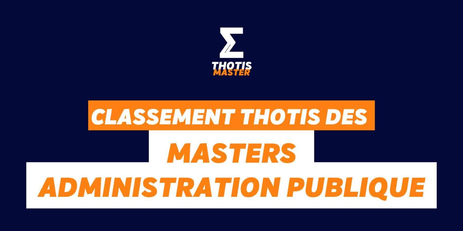Master administration publique Classement