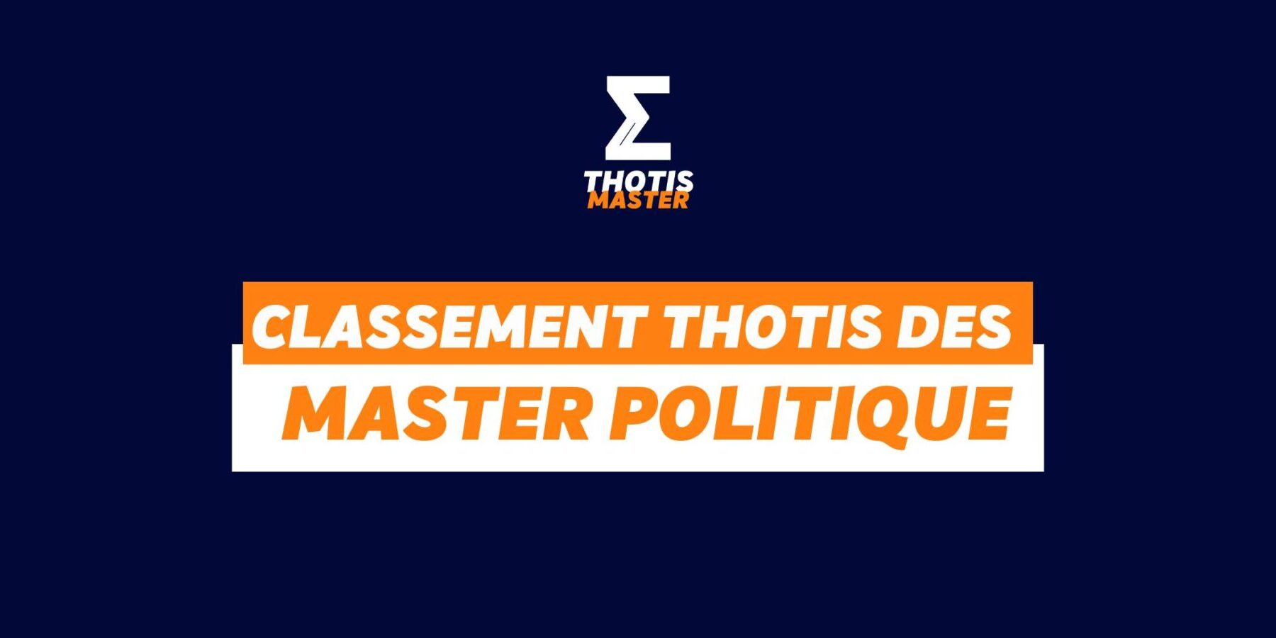 Master politique Classement