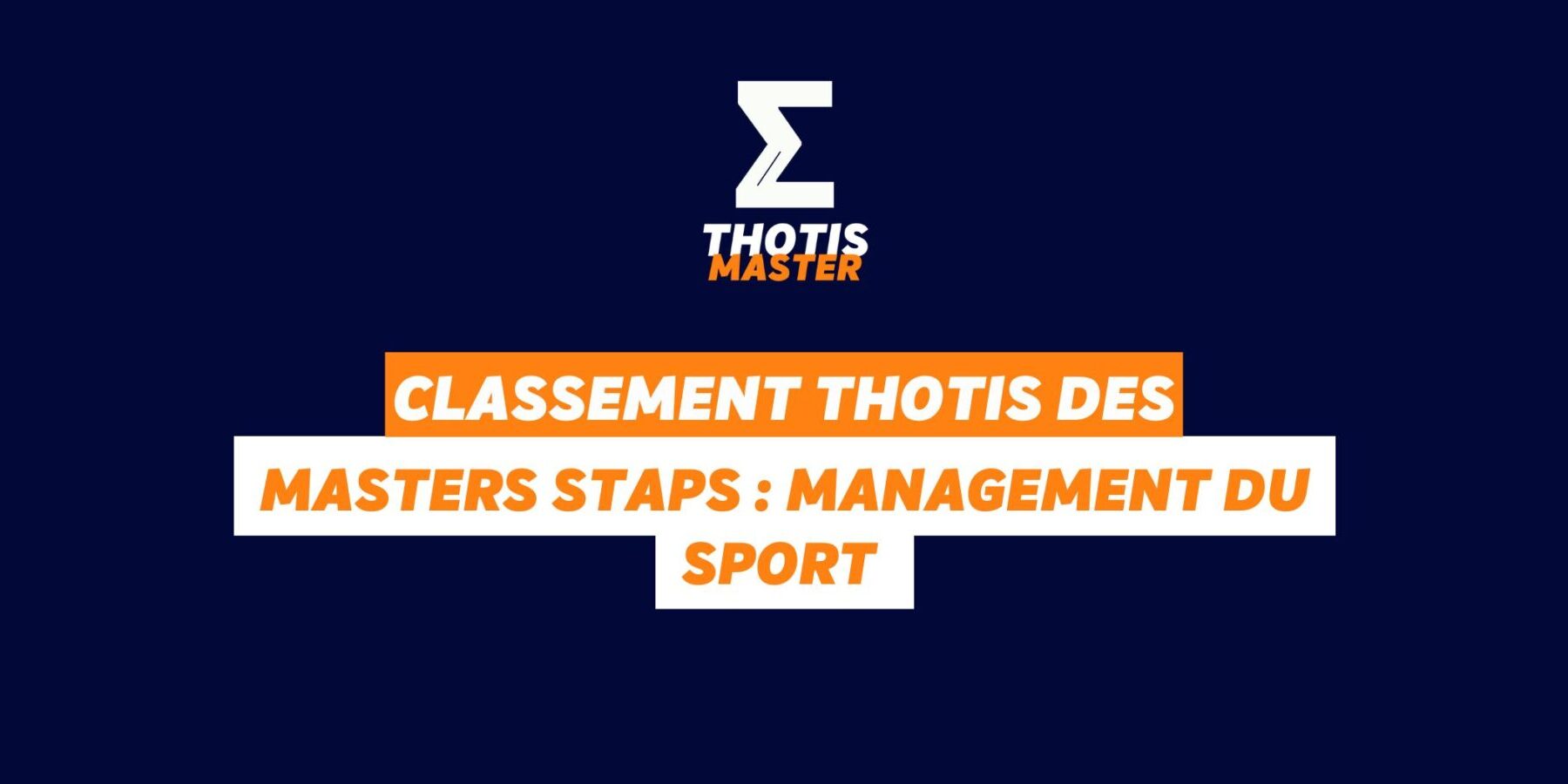 classement Master STAPS Management du sport Classement Master STAPS Management du sport