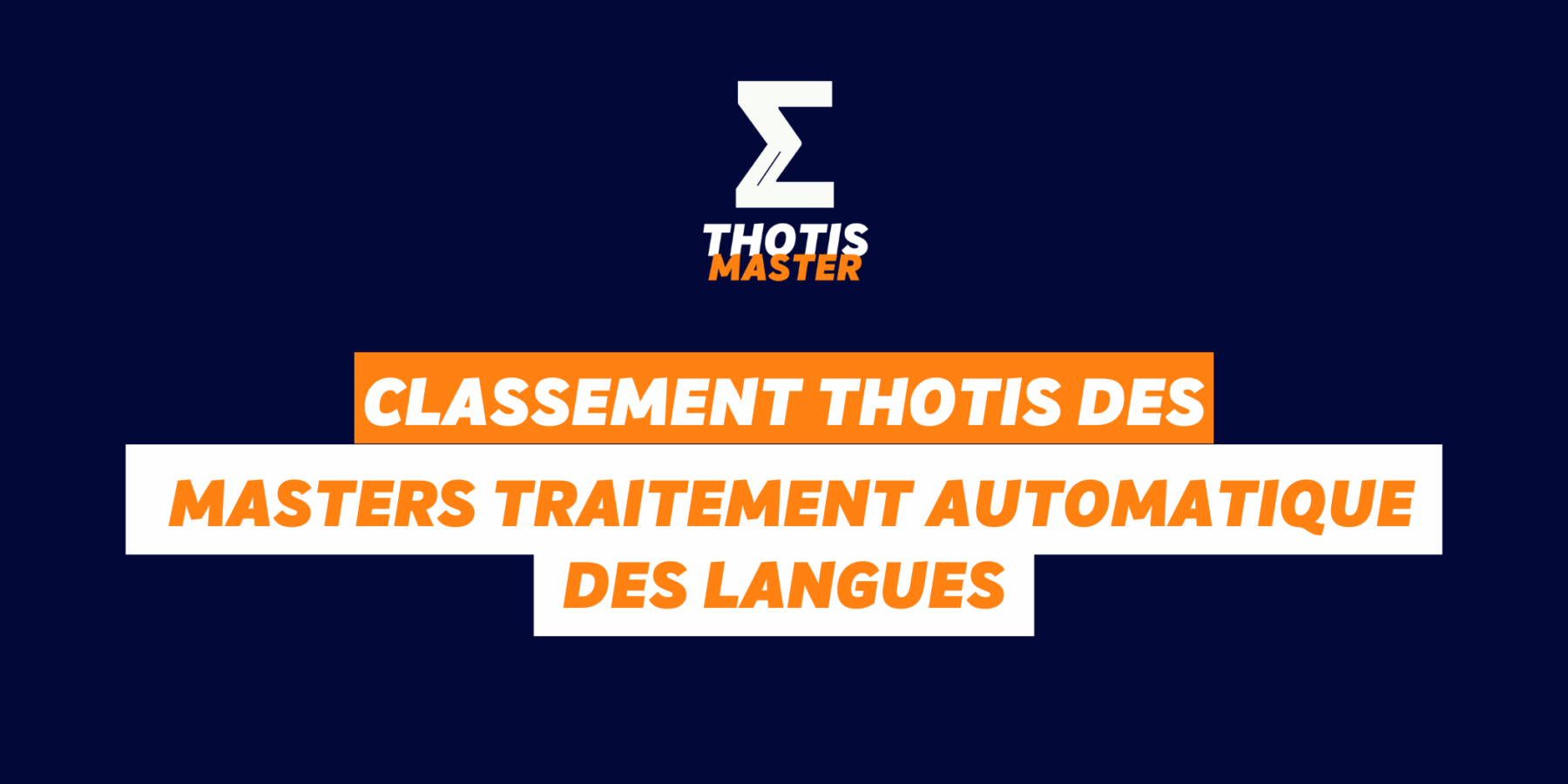 Classement Thotis des masters Traitement automatique des langues