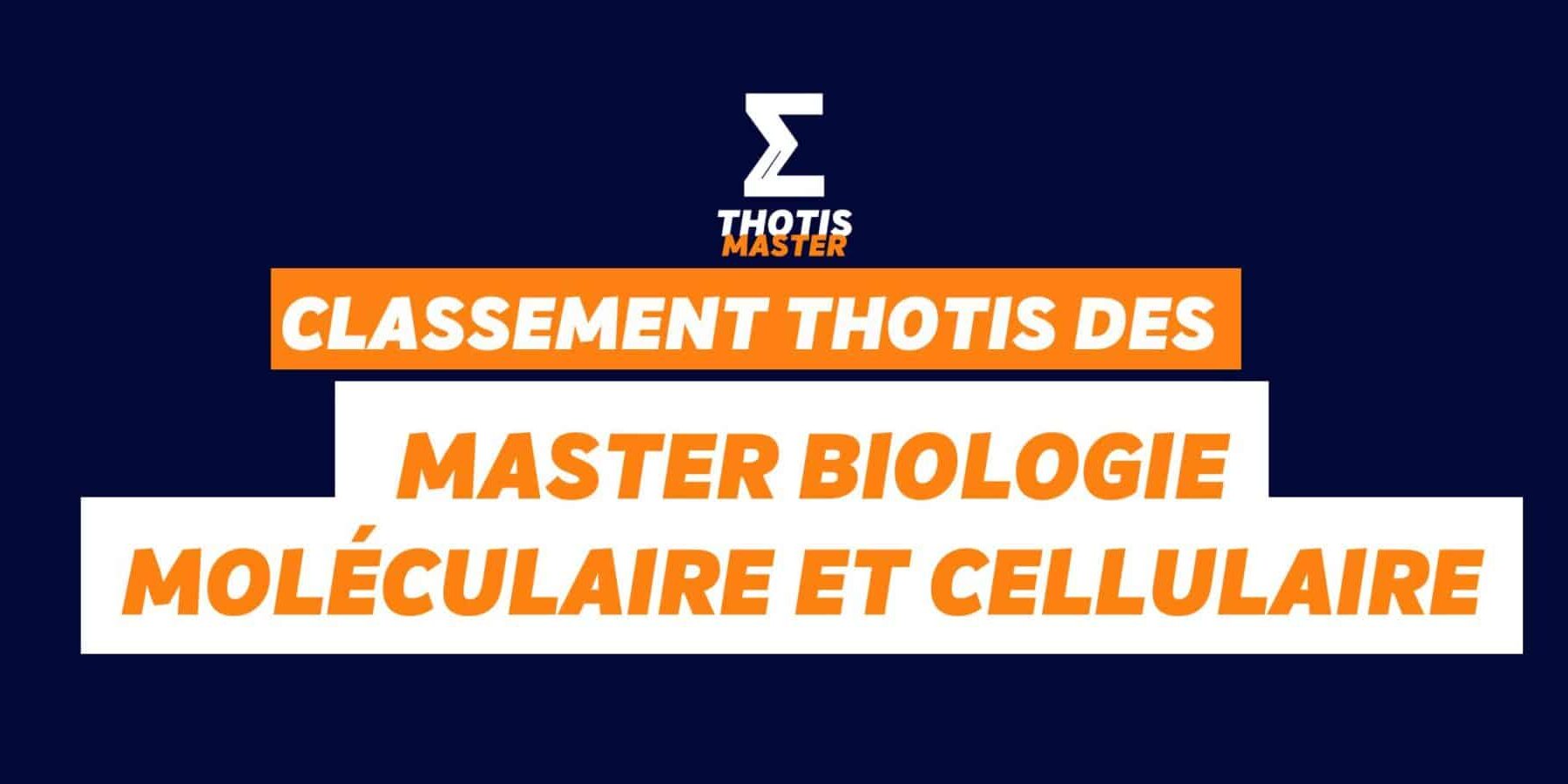 Masters Biologie moléculaire et cellulaire