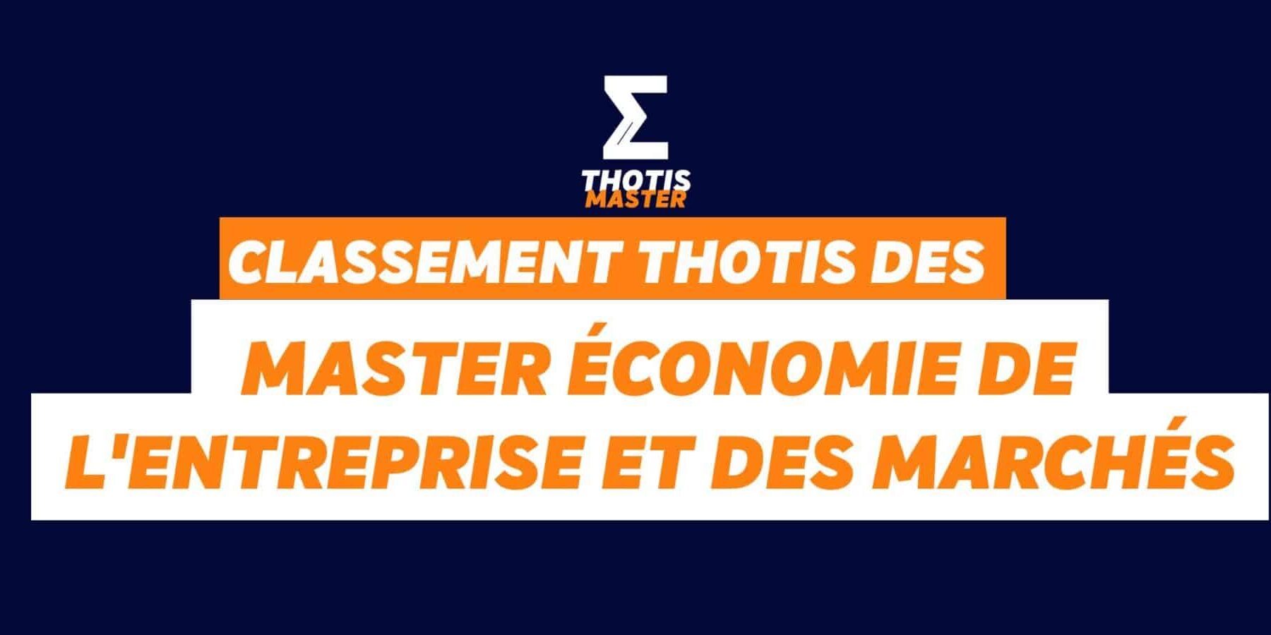 Masters Économie de l’entreprise et des marchés Masters Économie de l'entreprise et des marchés