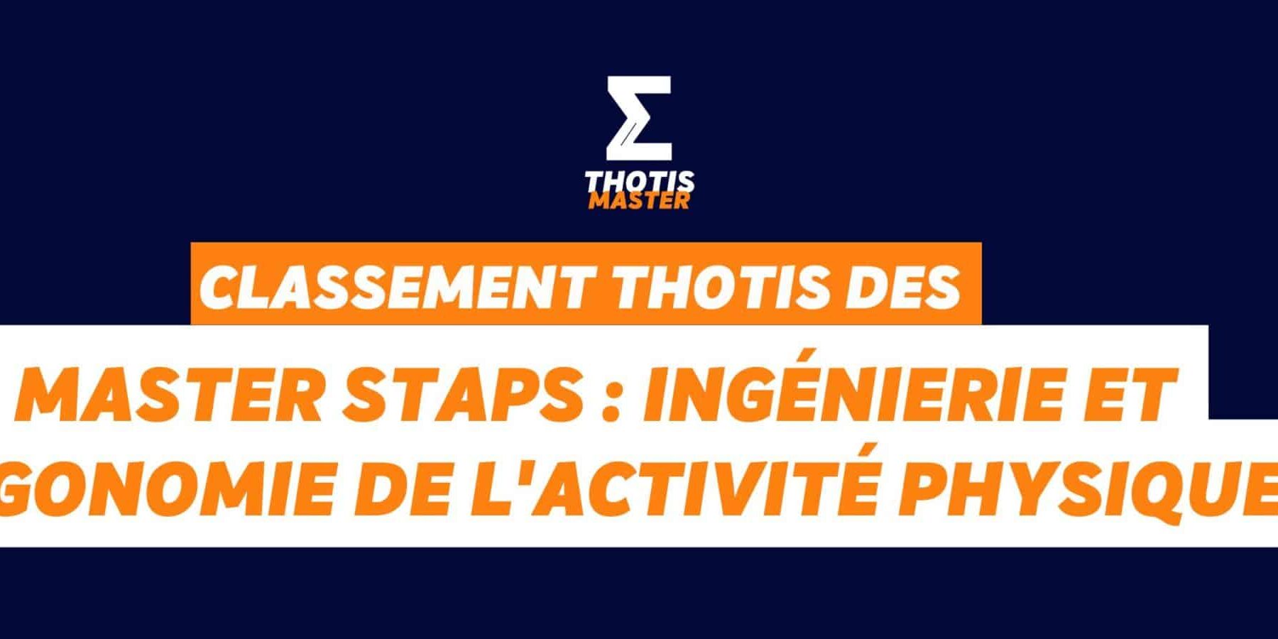 Masters STAPS Ingénierie et ergonomie de l’activité physique Masters STAPS Ingénierie et ergonomie de l'activité physique