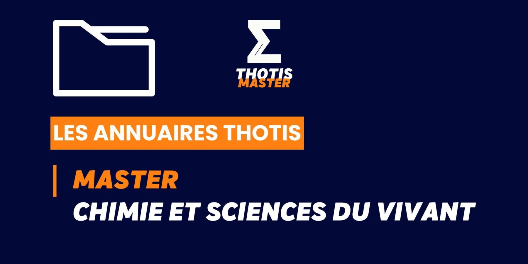 Thotis Annuaire – Master Chimie et sciences du vivant Thotis Annuaire - Master Chimie et sciences du vivant