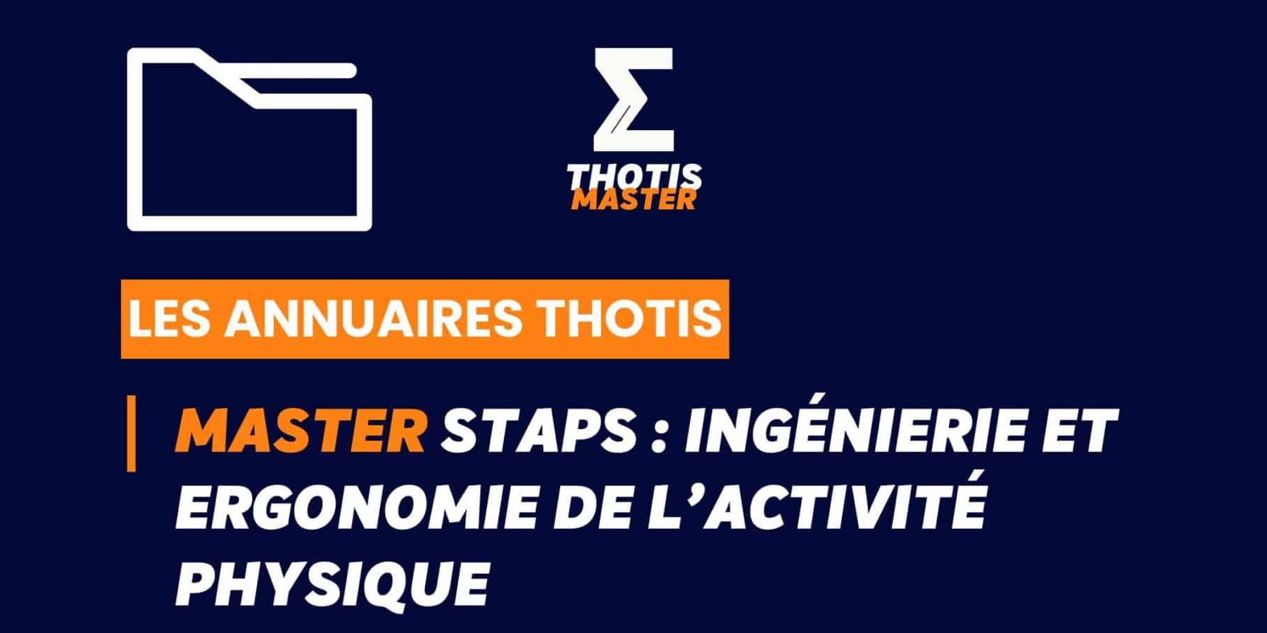 Thotis Annuaire – Master STAPS Ingénierie et ergonomie de l’activité physique Thotis Annuaire - Master STAPS Ingénierie et ergonomie de l’activité physique