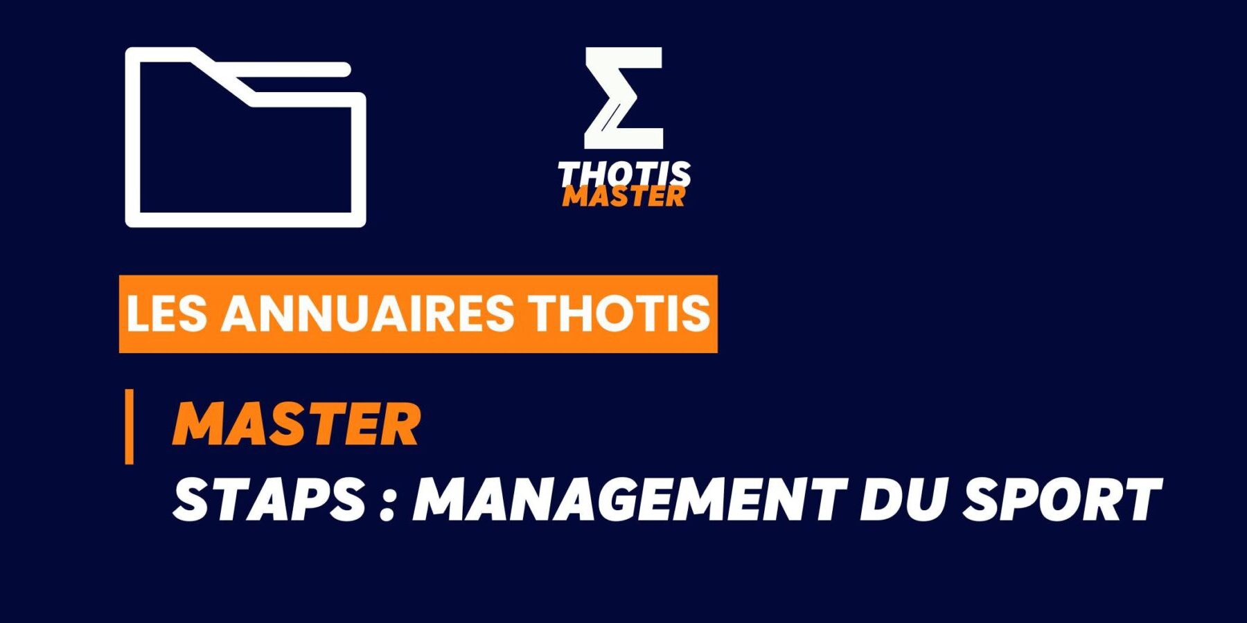 Thotis Annuaire – Master STAPS Management du sport Thotis Annuaire - Master STAPS Management du sport