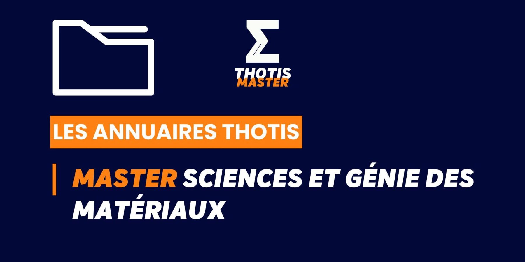 Annuaire Thotis Master Sciences et génie des matériaux Annuaire Thotis Master Sciences et génie des matériaux